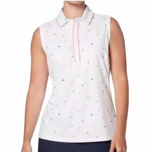 Lady Hagen Fruit Print Sleeveless Golf Polo